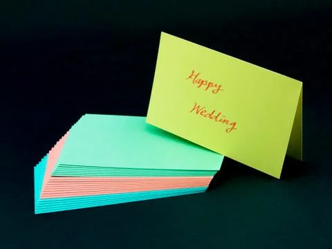 Message Card for Your Family and Friends; Happy Wedding Stock Photos