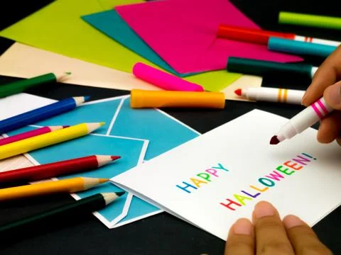 Message Card for Your Family and Friends; Halloween Stock Photos