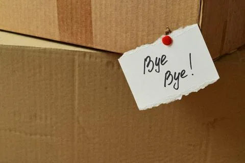 Message on cardboard boxes Stock Photos