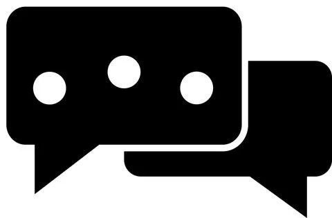 Message chart symbol, question and comments icon, bubble message black circ.. Stock Illustration