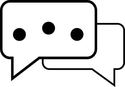 Message chart symbol, question and comments icon, bubble message outline ci.. Stock Illustration