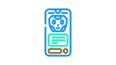 Message chat bot color icon animation Stock Footage 327270717