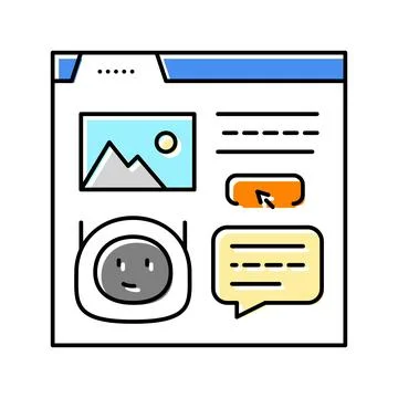 Message chat bot color icon vector illustration Ilustración de archivo