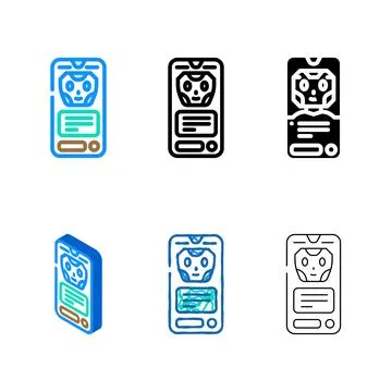 Message chat bot color icon styles vector 스톡 일러스트