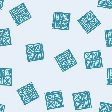 Message chat bot glyph seamless pattern Stock Illustration