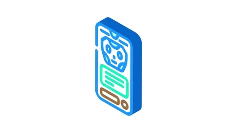 Message chat bot isometric icon animation Stock Footage 327293671