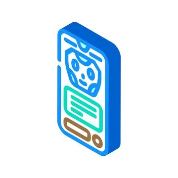 Message chat bot isometric icon vector illustration Ilustración de archivo