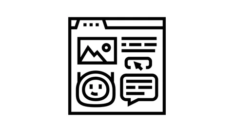 Message chat bot line icon animation Stockbeeldmateriaal 326136561