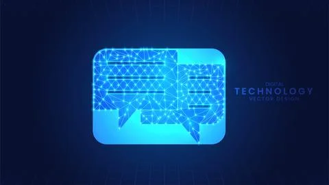 Message chat box. Modern digital low polygon style Stock Illustration