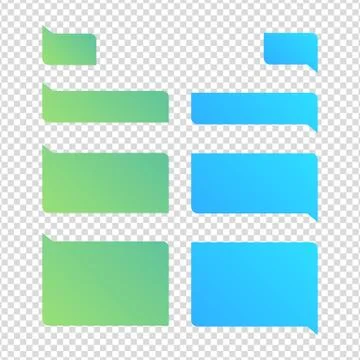 Message chat bubbles shapes. Empty short message design. Vector sms text boxes Stock Illustration