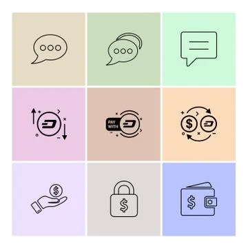 Message , chat ,conversation , money , dollar , wallet , lock , help , crypto Illustrazione stock