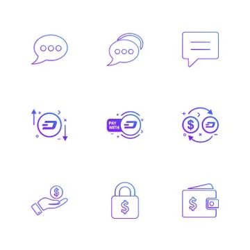 Message , chat ,conversation , money , dollar , wallet , lock , help , crypto Illustrazione stock