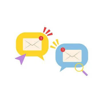 Message chat icon. email icon with notification Stock Illustration