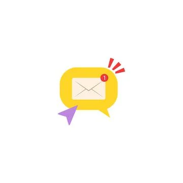 Message chat icon. email icon with notification Stock Illustration
