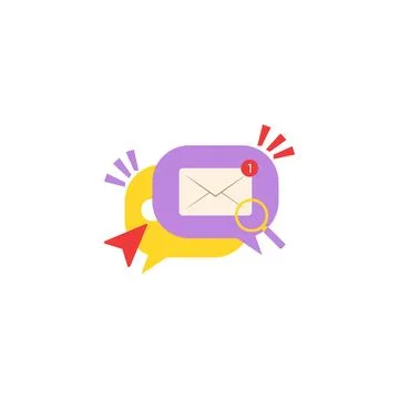 Message chat icon. email icon with notification Stock Illustration