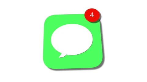 Message chat icon with increasing incoming contact on white background Stock Footage 308451428