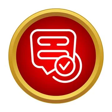 Message chat notification delivered with confirm checkmark icon Stock Illustration