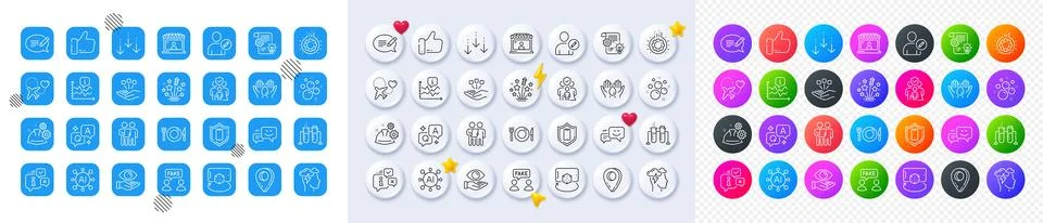 Message, Clean bubbles and Smartphone protection line icons. For web app Stock Illustration
