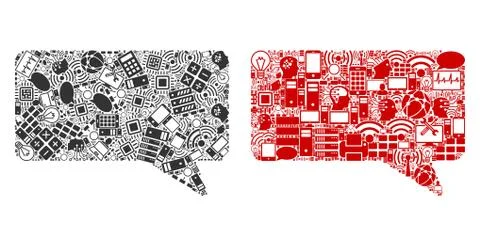 Message Cloud Collage Icons for BigData Illustrazione stock