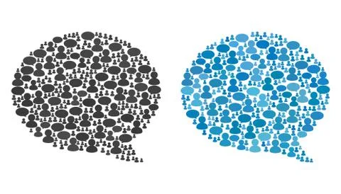 Message Cloud Composition Icons of Chat Clouds and Men Stock Illustration