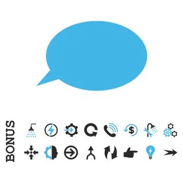 Message Cloud Flat Vector Icon With Bonus Stock Illustration