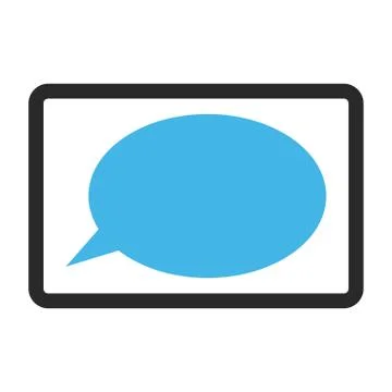 Message Cloud Framed Glyph Icon Stock Illustration