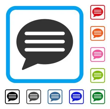 Message Cloud Framed Icon Stock Illustration