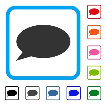 Message Cloud Framed Icon 스톡 일러스트