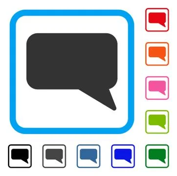 Message Cloud Framed Icon Stockillustratie