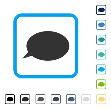 Message Cloud Framed Vector Icon 스톡 일러스트