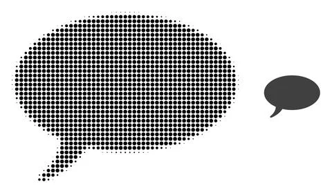 Message Cloud Halftone Dotted Icon 스톡 일러스트