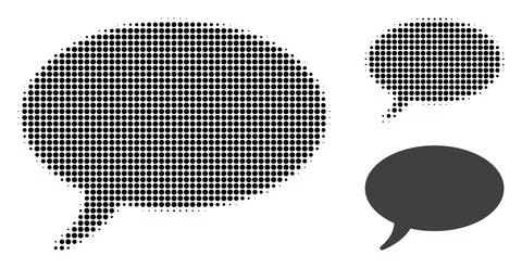 Message Cloud Halftone Dotted Icon Stock Illustration