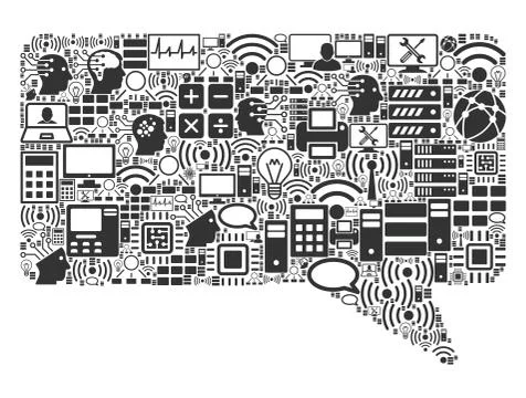 Message Cloud Mosaic Icon for BigData and Computing Stock Illustration