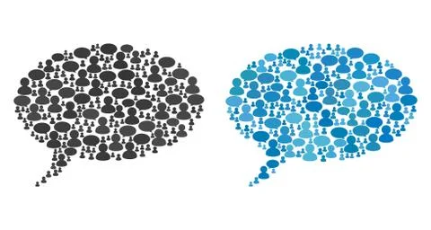 Message Cloud Mosaic Icons of Chat Clouds and People Stock Illustration