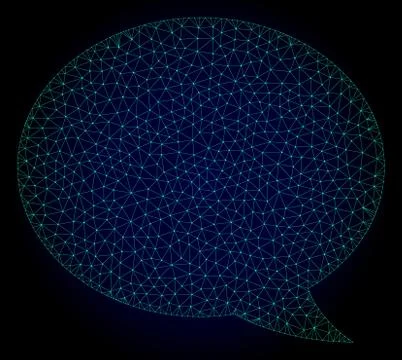 Message Cloud Polygonal Frame Vector Mesh Illustration Illustrazione stock