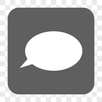 Message Cloud Rounded Square Button Stock Illustration