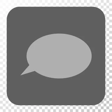 Message Cloud Rounded Square Button Stock Illustration