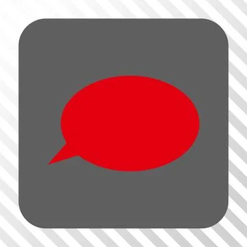 Message Cloud Rounded Square Button Stock Illustration