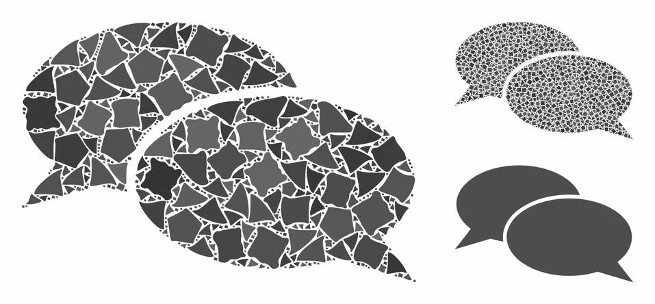 Message clouds Composition Icon of Bumpy Items Stock Illustration