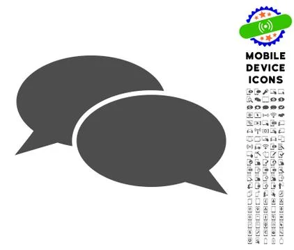 Message Clouds Icon with Set Stock Illustration