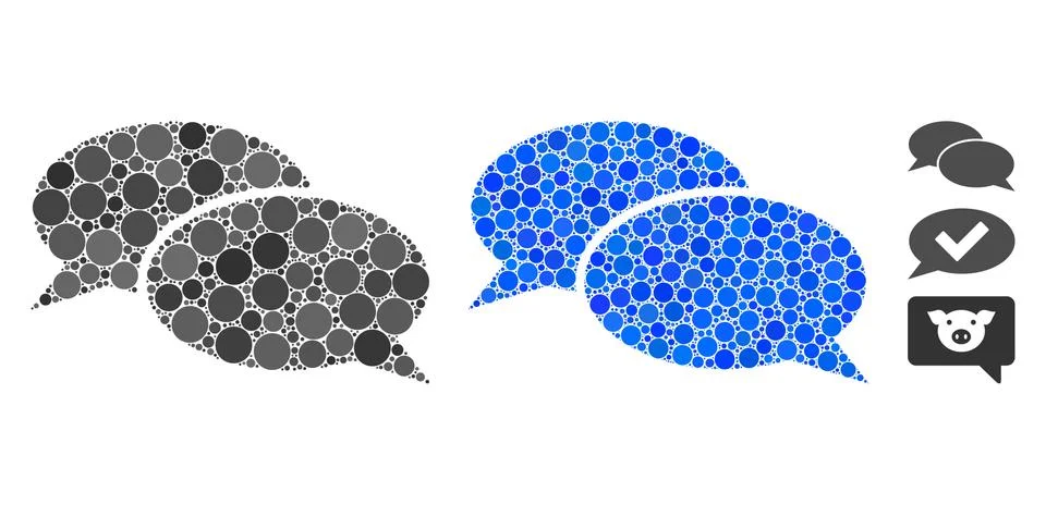 Message Clouds Mosaic Icon of Circles Stock Illustration