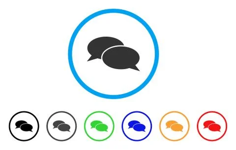 Message Clouds Rounded Icon Stock Illustration