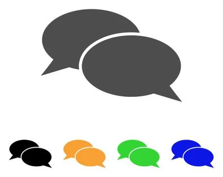 Message Clouds Vector Icon Stock Illustration