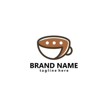 Message coffee logo design vector Illustrazione stock