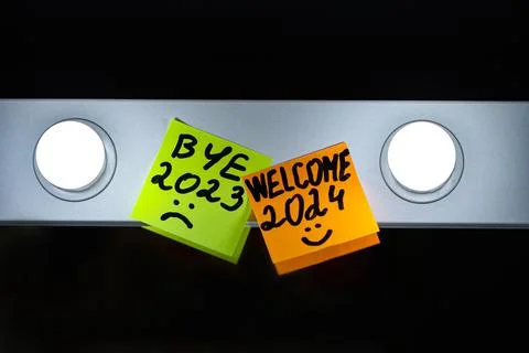 Message on colored sheets pasted on the edge of a modern white mirror, with the Stock Photos