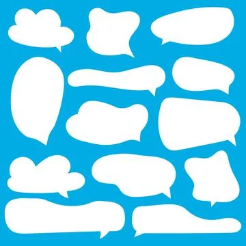 Message comments chat box. Collection of speech bubbles, text boxes and conve Stock Illustration