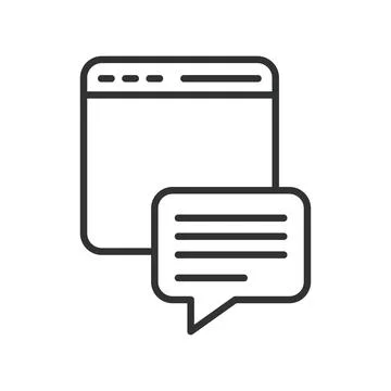 Message communication browser chat icon in line design. message communication Illustrazione stock