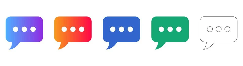 Message Communication Bubble Icons Set Stockillustratie