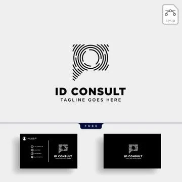 Message Communication, consulting logo template with business card Stock Illustration