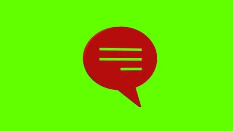 Message communication red set icon 3d illustration rotation Stock Illustration